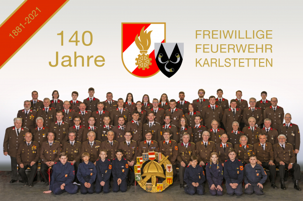 Mannschaftsaufnahme 140 Jahre FF Karlstetten
