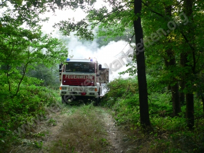 Waldbrand zwischen Wernersdorf und Obermamau